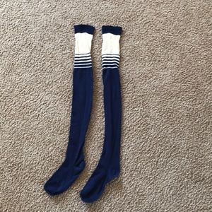 Thigh high navy socks